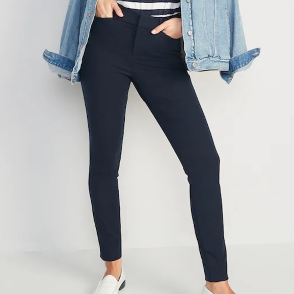Old Navy Women’s High Waisted Pixie Skinny Pants Navy - Picture 2 of 8